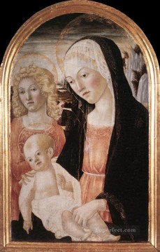 フランチェスコ・ディ・ジョルジョ Painting - 聖母子と天使 シエナ フランチェスコ・ディ・ジョルジョ